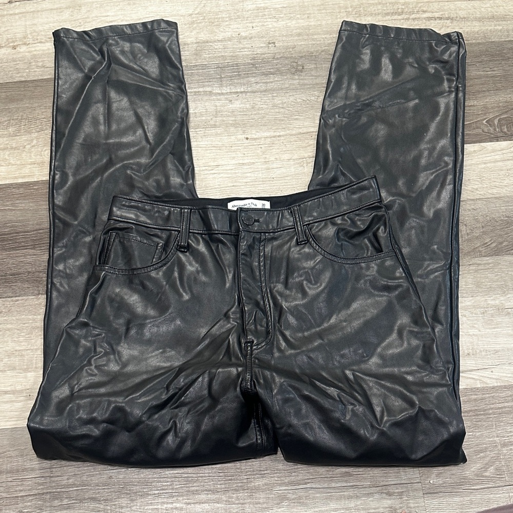 Abercrombie & Fitch Black Faux Leather Pants